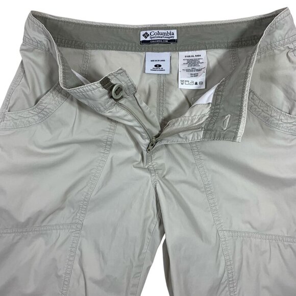 COLUMBIA Woman’s Cargo Capri cropped Pants beige  sz 6 - Picture 13 of 14